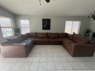 Leather sectional couch