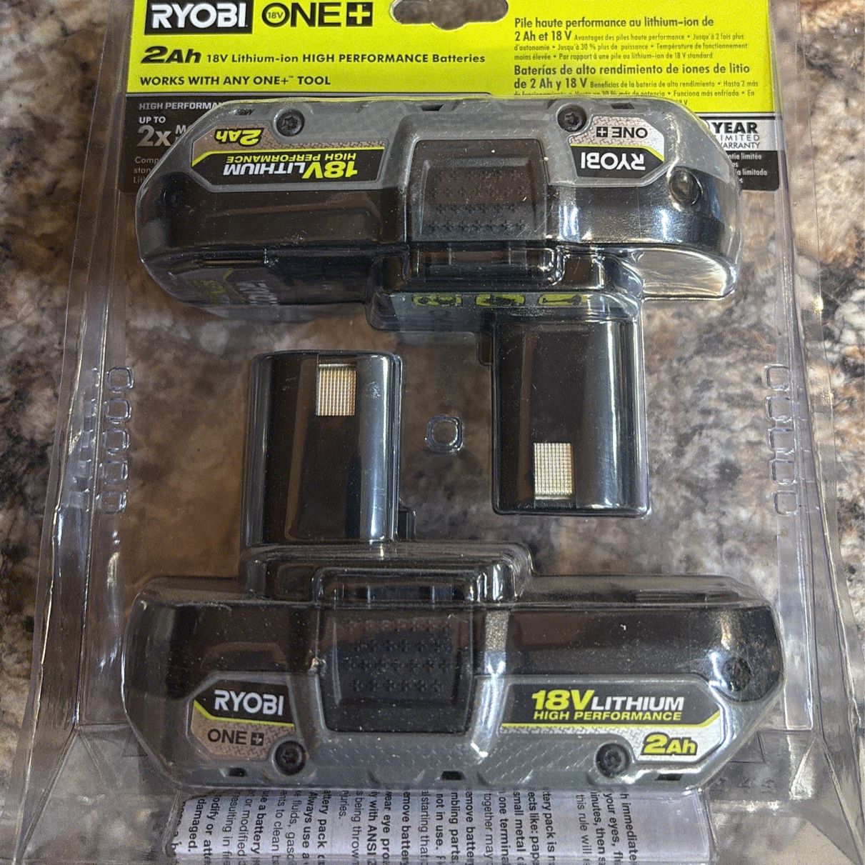 Pack Of  2 /18 V Lithium High-Performance 2AH Ryobi Battery