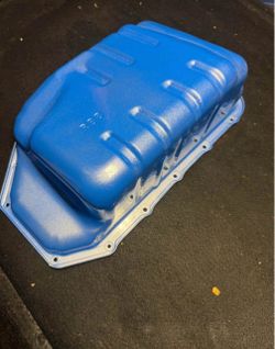 Engine Oil Pan Blue Powder Coated