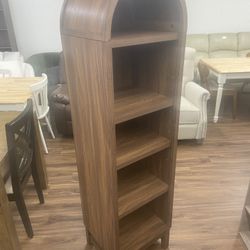 New Juliet Narrow Arch Bookcase, Walnut Finish
