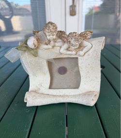 Vintage 90s Cherub Angel Resin Photo Frame