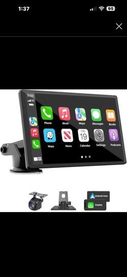 Portable Wireless Carplay Car Stereo, 7" HD Touchscreen for Car with Apple CarPlay & Android Auto with Backup Camera/Mirror Link/Voice Control/Bluetoo