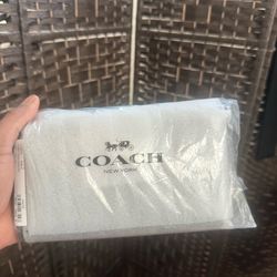 Coach Black Tech Wallet for Women with ID Window and Zipper Accent
