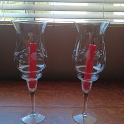 2 Vintage Princess House Hurricane Lamps