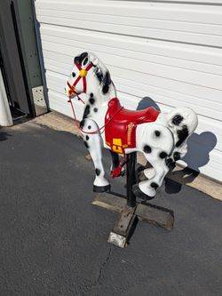 Vintage Carousel Horse on Pole Decoration Display