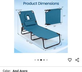 Folding Beach Lounge Chair with Face Hole