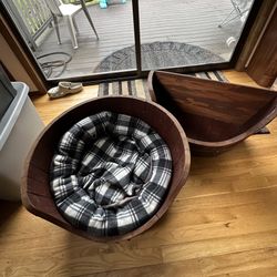Wine Barrel Pet Bed and Toy Box