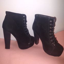 Women's Black Heels Boots