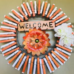Fall! 🧡🚪🌻Welcome Door wreath 🌻🚪🧡hand made  
