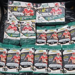2025 Panini Prizm Football Cards! 2 Mega Box! 2 Blaster Box! 10 Cello Value Packs! New Factory Sealed!