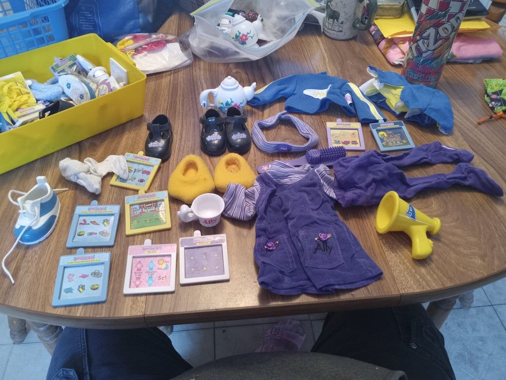 Vintage Amazing Ally Interactive Doll Accessories & Clothes Lot! 