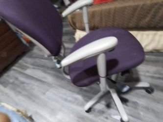Purple Fabric Office Chair with Armrests