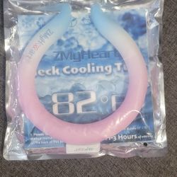 Neck Cooling Tube, ZMyHeart Neck Ice Pack, 82℉/28℃ Ice Neck Cooler Ring,Wearable Cooling Neck Wraps,Reusable Neck Cooler for Summer Hot Weather, Hands