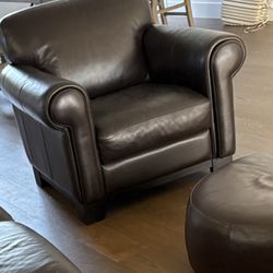 Real Leather Living Room Set (4-Piece)