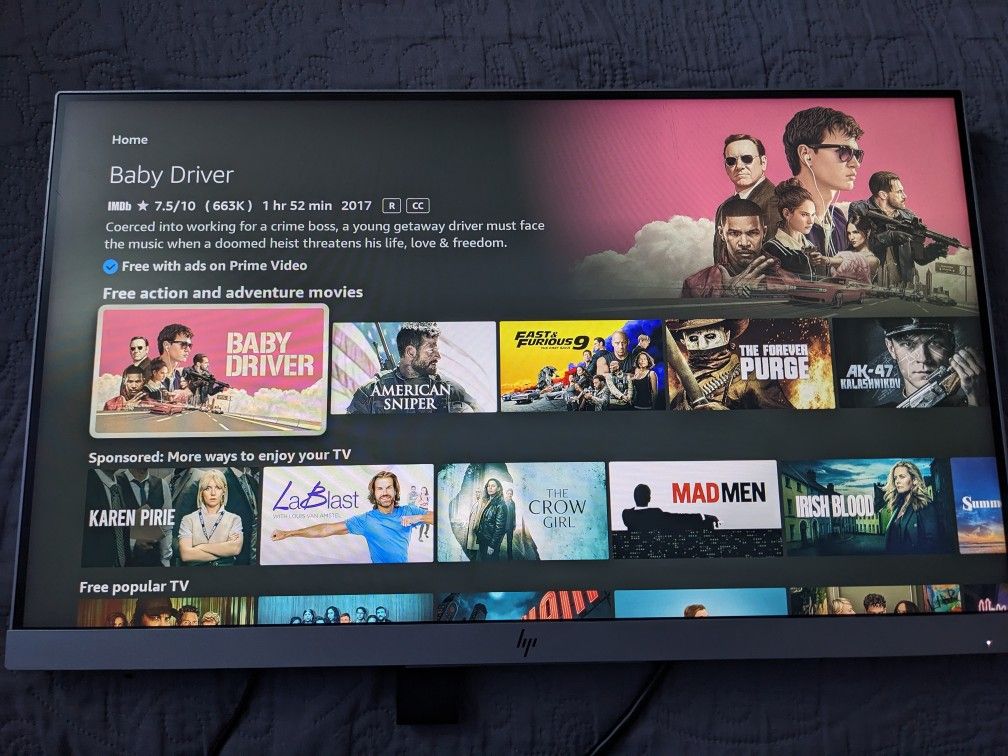 HP 22" Computer Monitor Screen NO Stand