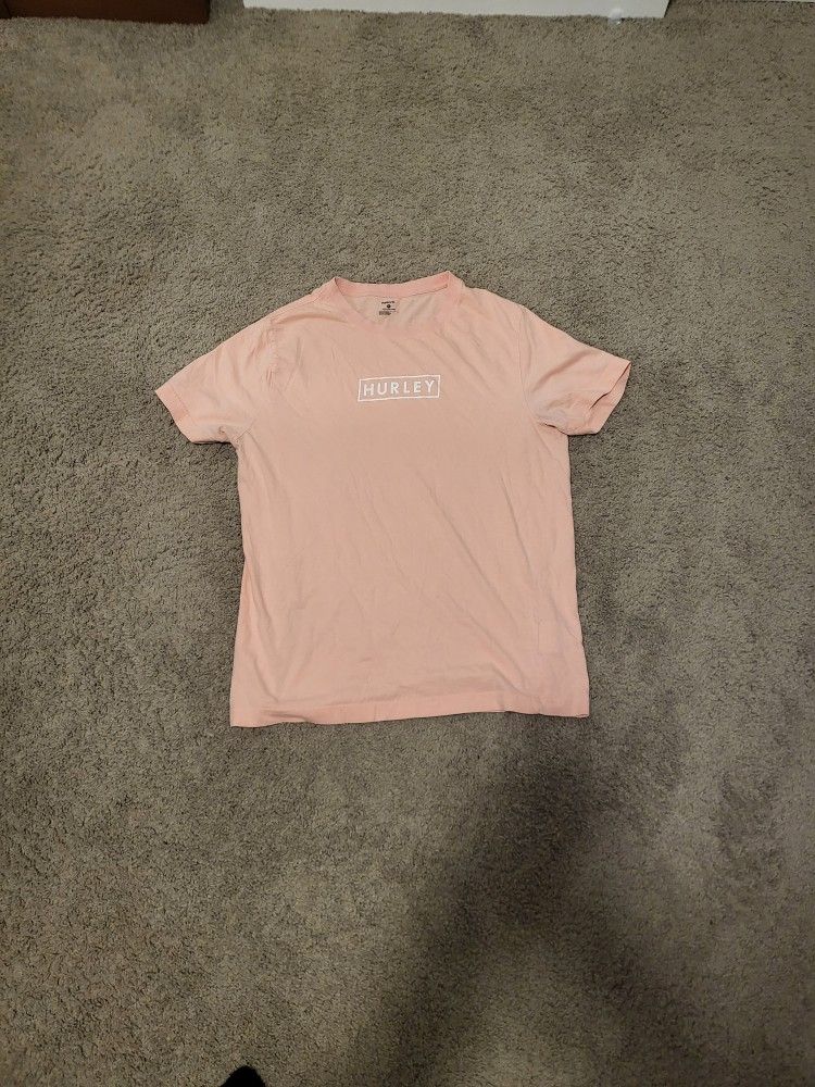 Hurley Men's T-Shirt - Light Pink /
Logo Tee - Size M