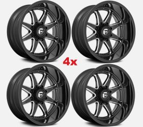 20 GLOSS BLACK MILLED WHEELS RIMS FUEL HAMMER DEEP LIP F-250 F-350 8 LUG