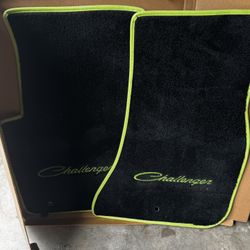Dodge Challenger Floor Mats ( Black With Sublime Green ) 