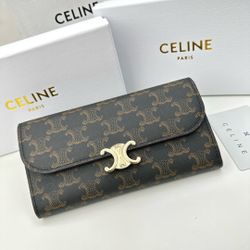 Celine Large Wallet With Triomphe