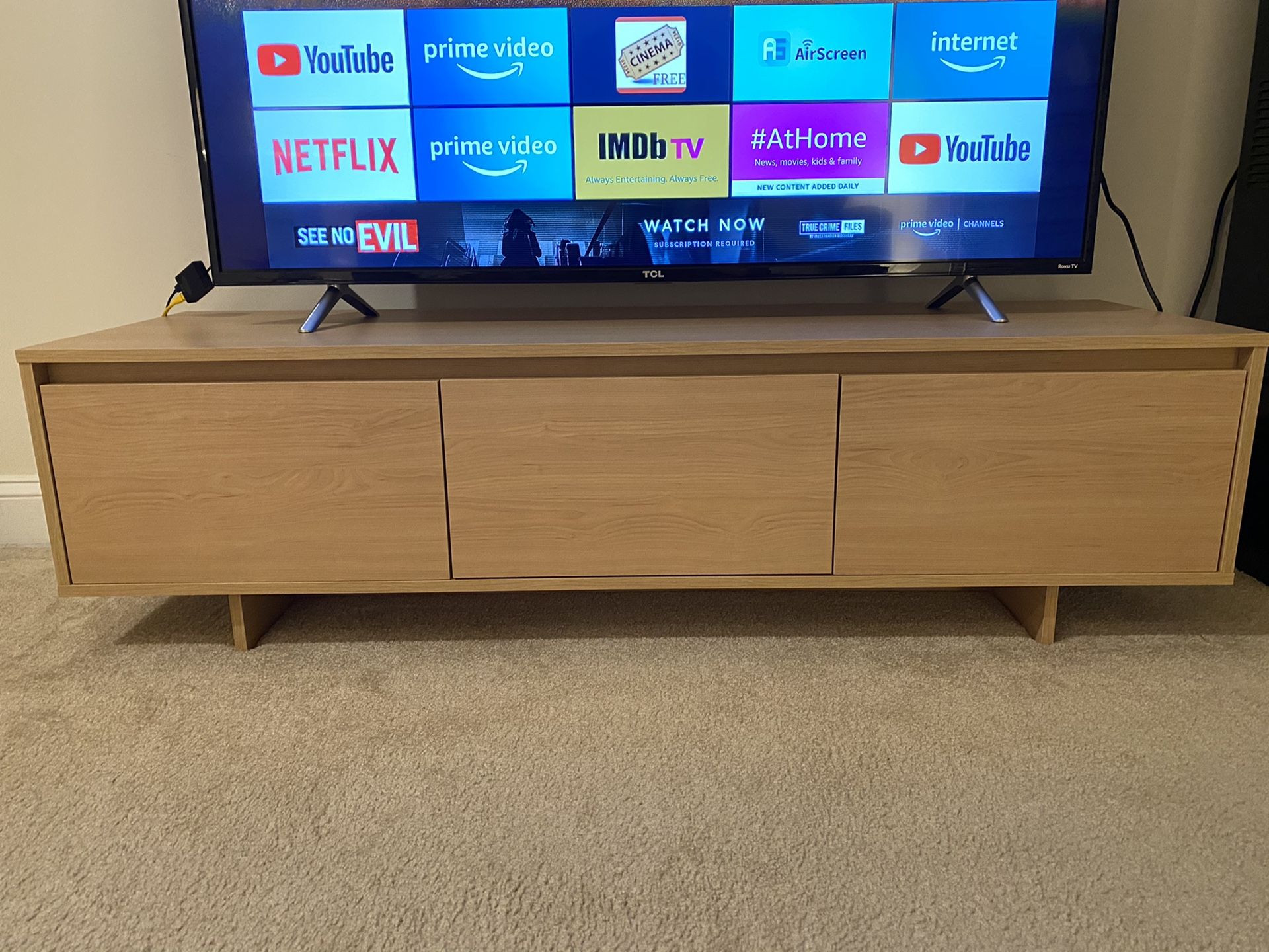 TV Stand Wood Fits 60 Inch TV