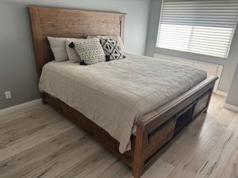 King Storage Bed Frame + Stearns & Foster Mattress