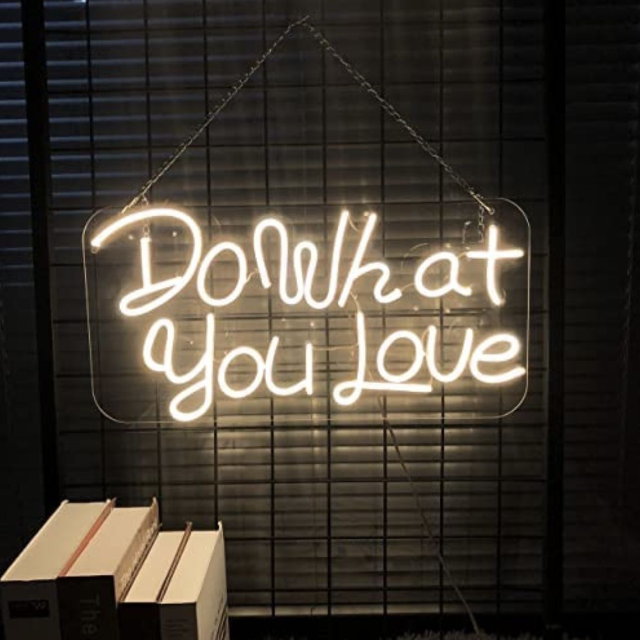 Neon Sign Do What You Love LED Flex Transparent Acrylic Letter Board Light Sign 3D Personalized Neon Signs Christmas for Wall Decor Room Decor or Neon