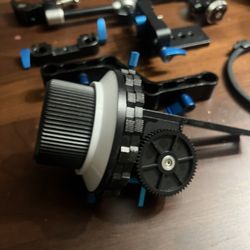 Camera Rig Accessory Lot – FOTGA Follow Focus, SmallRig Mount, 15mm Rods, Clamp + Parts