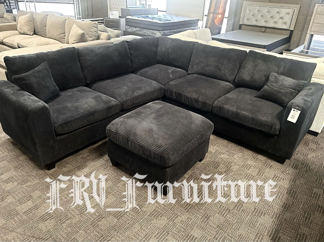 New Black Sectional 