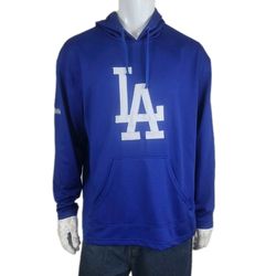 Stitches Los Angeles Dodgers MLB Sewn Hoodie Blue White Baseball Fan Apparel Men's Size XL