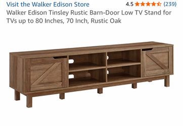 Walker Edison Tinsley 70" Rustic Oak TV Stand
