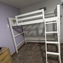 Kids Wooden Loft Bed Like New