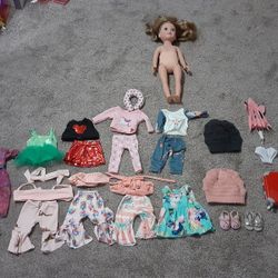  18" Doll With Accessories And Salon Chair