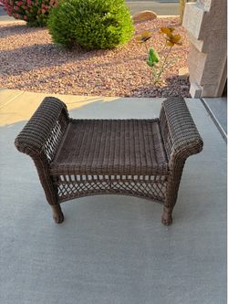 Brown Wicker Bench