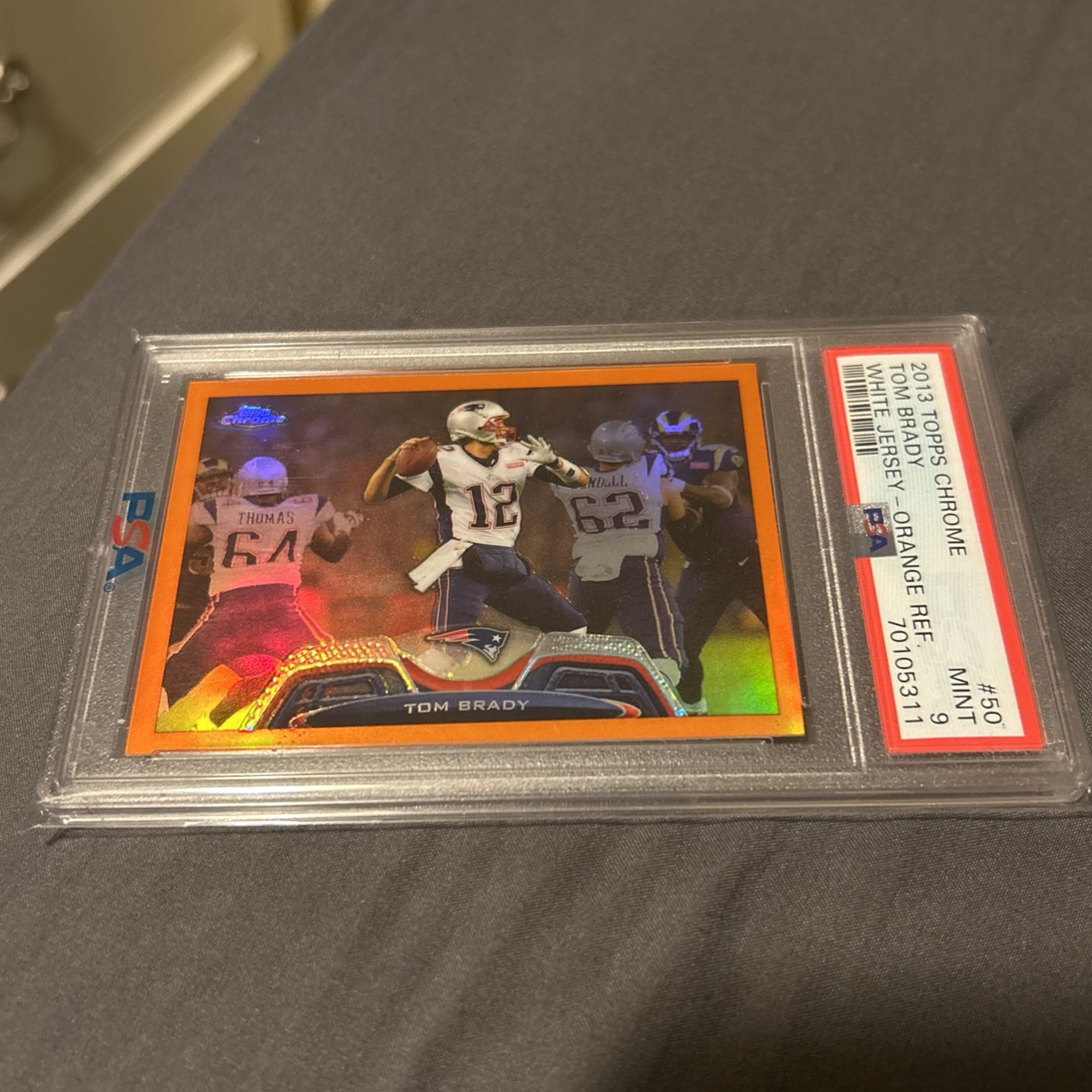 Tom Brady Orange Refractor PSA 9