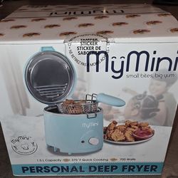 My Mini Personal Deep Fryer 1.5qt. Electric/ Aqua