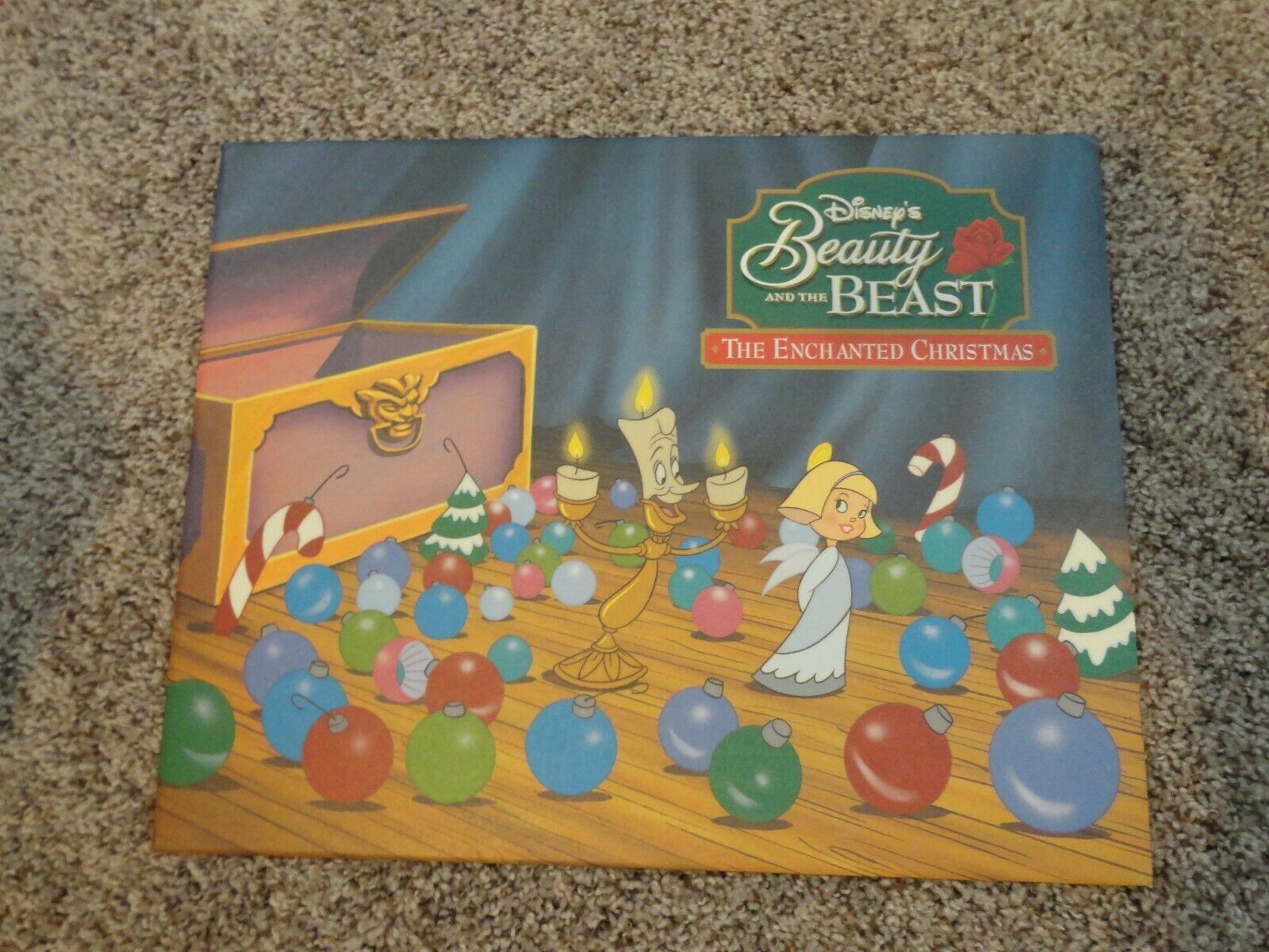 Disney BEAUTY AND THE BEAST Enchanted Christmas Commemorative Lithograph 11"x14"