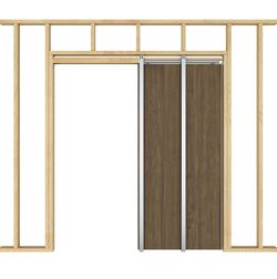 JUBEST 36"x 96" Pocket Door Frame Kit with 220LBS Soft Close Mechanism and Galvanized Steel Studs, Pocket Door Kit for 2x4 Stud Wall, Suitable for Doo