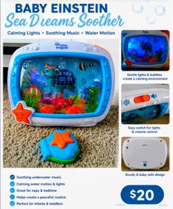 Baby Einstein Sea Dreams Soother Sleep Sound Machine with White Noise and Remote, Multicolor, for Infants and Kids