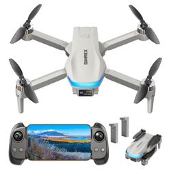 Brushless Motor FPV Drone w 4K Cam,Foldable RC Quadcopter w Optical Flow & Altitude Hold, WiFi Live Video, Gesture/Voice Control, Trajectory Flight