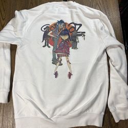 *Distressed* Gorillaz Sweatshirt White Sweater Size XS 19pit2pit 27Length
