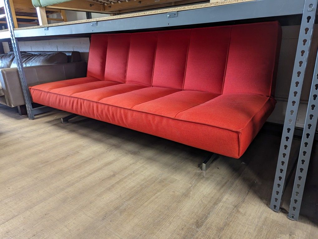 Free Delivery! Red Contemporary Cloth Futon Couch 