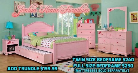 🎀 Pink bedframe with optional trundle available in twin & full sz 🎀 Dm is for bedroom pricing 💁🏻🌸