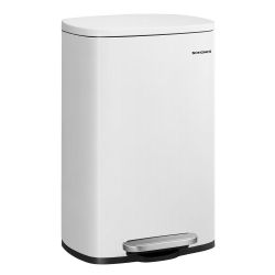 13 Gallon (50 L) Trash Can, Stainless Steel Kitchen Garbage Can, Recycling or Waste Bin, Soft Close, Step-On Pedal, Removable Inner Bucket, Brown ULTB