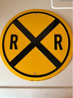 Railroad 12” Round Embossed Tin Metal Sign