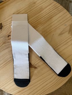 New White and Black Athletic tube Socks for Women sz 7-9