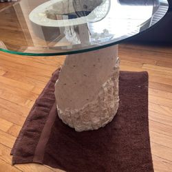 Glass And Stone End Table, Only One available