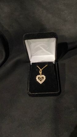 14k Quinceañera 15 Heart Pendant with CZ