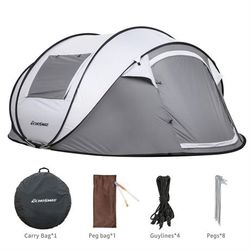 Terrui 4-6 Person Gray Pop Up Tent New
