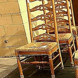 Collection Spanish Mediterranean Ladder Back Dining Chairs