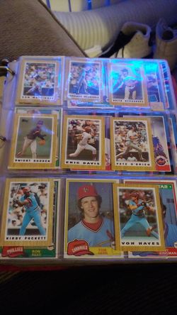 Valuable baseball cards and stickers in binder 81-89